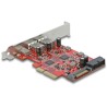 Karta PCI Express x4 do 1x USB-C 10Gbps zewn. żeńskie + 2x USB-A 10Gbps zewn. żeńskie + 1x wewn. USB 5Gbps pin-header Delock 904