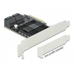 Karta PCI Express x4 5-portowa SATA low profile Delock 90498