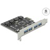 Karta PCI Express x1 do 4x USB-A 5Gbps zewn. żeńskie Delock 90509