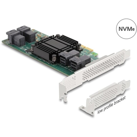 Karta PCI Express x8 do 4x NVMe SFF-8643 low profile Delock 90585