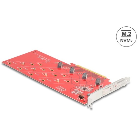 Karta PCI Express x16 4x NVMe M.2 key M 110 mm Delock 90617