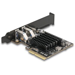 Karta PCI Express x4 do 1x USB-C 20Gbps + 2x USB-A 10Gbps niskoprofilowa Delock 90891