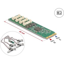 Karta M.2 4-portowa RS-232 DB9 low profile Delock 95269