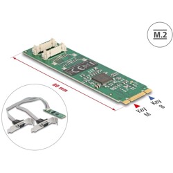 Karta M.2 2-portowa RS-232 DB9 low profile Delock 95270