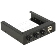 Panel przedni 3.5" 2x USB 2.0 ze sterowaniem wentylatorem Delock 62714