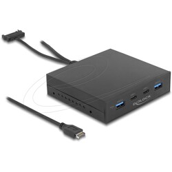 Panel przedni 3.5" USB 10Gbps z portami 2x USB-C + 2x USB-A Delock 64057