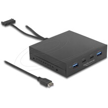 Panel przedni 3.5" USB 10Gbps z portami 2x USB-C + 2x USB-A Delock 64057