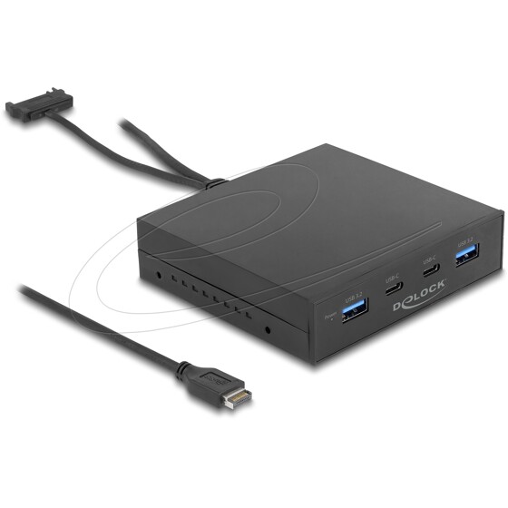 Panel przedni 3.5" USB 10Gbps z portami 2x USB-C + 2x USB-A Delock 64057