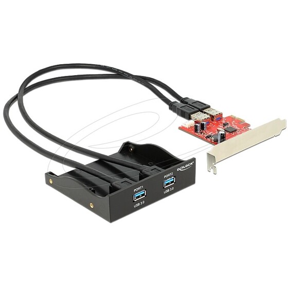 Panel przedni 3.5"/5.25" 2x USB 3.0 z kartą PCI Express Delock 61775