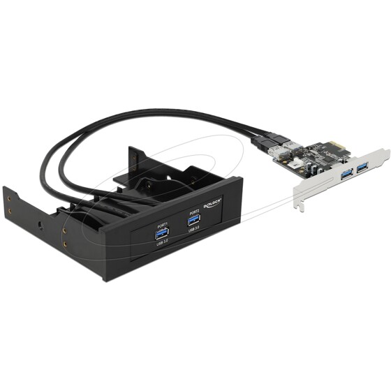 Panel przedni 3.5"/5.25" 2x USB 5Gbps + karta PCIe 2x USB 5Gbps Delock 61893