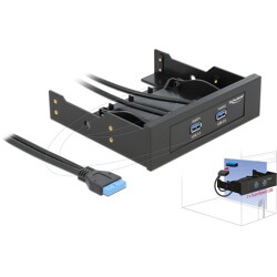 Panel przedni 3.5"/5.25" USB 5Gbps 2-portowy złącze 19-pin. wewnętrzne Delock 61896