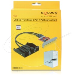 Panel przedni 3.5"/5.25" 2x USB 3.0 z kartą PCI Express Delock 61775