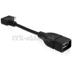 Kabel OTG USB-A micro-B kątowy 90 stopni do smartphone'a Delock 83104