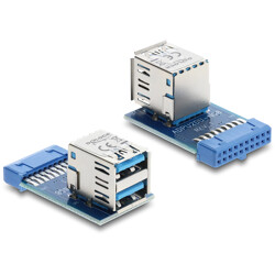 Gniazdo wewnętrzne do komputera USB 3.0 żeńskie  2x USB 3.0 żeńskie niebieskie