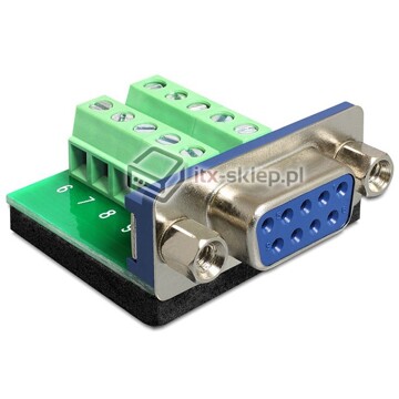 Adapter terminal RS-232 żeński Sub-D 9pin raster 3,81 mm