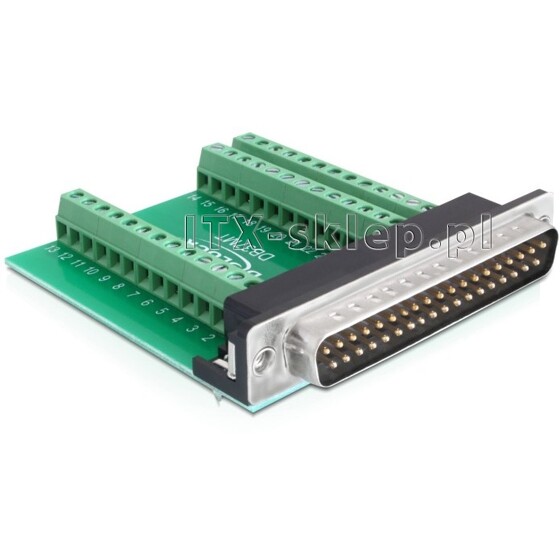 Adapter terminal Sub-D męski 37pin raster 3,81 mm