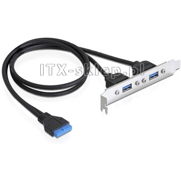 Śledź 2xUSB 3.0 wtyk żeński 19pin wewnętrzny 5Gbps 40cm