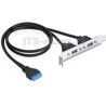 Śledź 2xUSB 3.0 wtyk żeński 19pin wewnętrzny 5Gbps 40cm