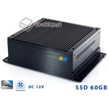 Komputer przemysłowy Atom D2500 heat-pipes 4GB 2xLAN 3xRS-232 SSD 60GB H01-D2500-SD60-P