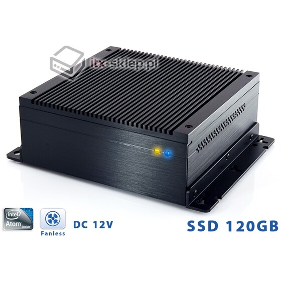 Komputer przemysłowy Atom D2500 heat-pipes 4GB 2xLAN 3xRS-232 SSD 120GB H01-D2500-SD120-P