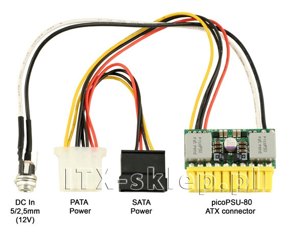 Zasilacz picoPSU 12V 80W 20pin