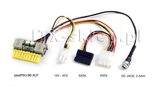 Zasilacz picoPSU 12V 90W-XLP 20pin P4 0.05W idle
