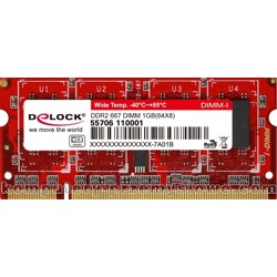 Delock industry SODIMM DDR2 1GB 667MHz wide range temp -40°C - +85°C