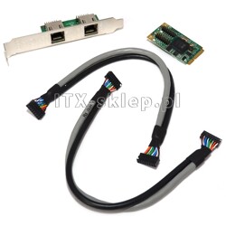 Kontroler mini PCI-Express - 2x Gigabit LAN Intel i350 WoL PXE Boot