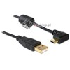 Kabel USB-A micro-B kątowy poziomy pozłacany M-F 1m Delock 83147