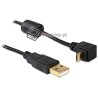 Kabel USB-A micro-B kątowy pionowy pozłacany M-F 1m Delock 83148
