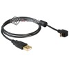 Kabel USB-A micro-B kątowy pionowy pozłacany M-F 1m Delock 83148