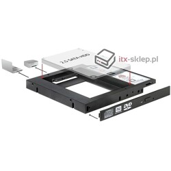 Ramka montażowa Slim SATA 5,25" dla dysku 2,5" HDD SSD Delock 61993