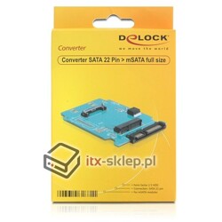 Adapter konwerter SATA 22 pin - mSATA do dysków mSATA Delock 61881