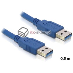 Kabel USB 3.0-A M-M męsko-męski 0,5m Delock 83121