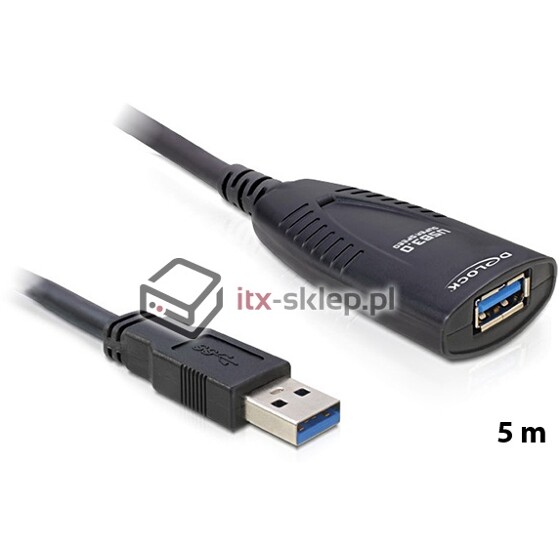 Przedłużacz aktywny USB 3.0 A-A 5m M-F Delock 83089