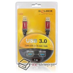 Kabel USB 3.0-A Premium HQ M-M męsko-męski 1m Delock 82744