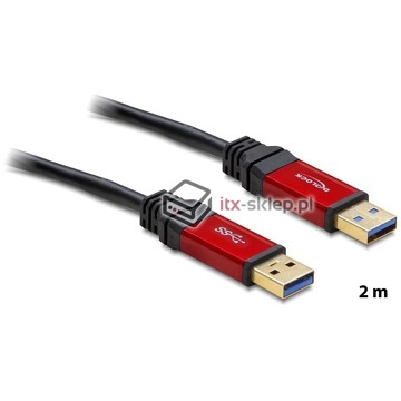 Kabel USB 3.0-A Premium HQ M-M męsko-męski 2m Delock 82745