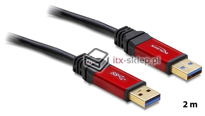 Kabel USB 3.0-A Premium HQ M-M męsko-męski 2m Delock 82745