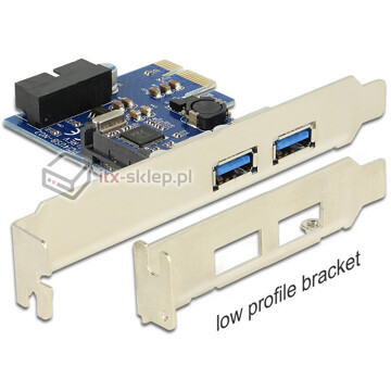 Kontroler 2xUSB 3.0 PCI-Express x1 USB 19pin złącze wewnętrzne HQ Delock 89315