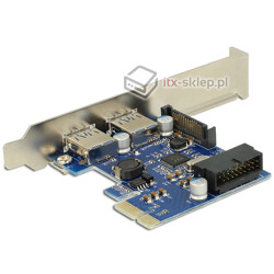 Kontroler 2xUSB 3.0 PCI-Express x1 USB 19pin złącze wewnętrzne HQ Delock 89315