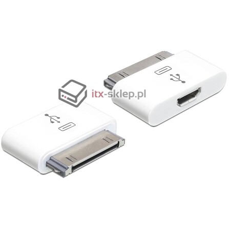 Adapter IPhone / IPad - USB micro-B żeński biały Delock 65357