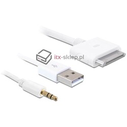 Kabel USB 2.0 + audio 3,5" stereo jack do IPhone / IPod 1m Delock 83142