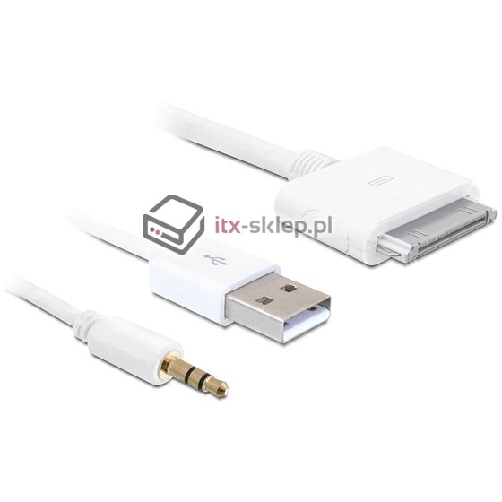 Kabel USB 2.0 + audio 3,5" stereo jack do IPhone / IPod 1m Delock 83142