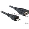 Kabel OTG USB-A micro-B prosty długi 50cm do smartphone&#039;a Delock 83183