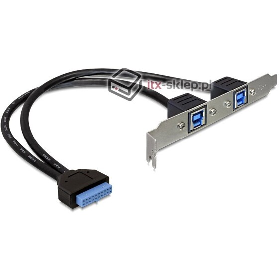 Śledź 2xUSB 3.0 typ B wtyk żeński 19pin wewnętrzny 5Gbps 30cm