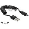 Kabel USB-A mini-B krótki spiralny M-M 20-60cm Delock 83164