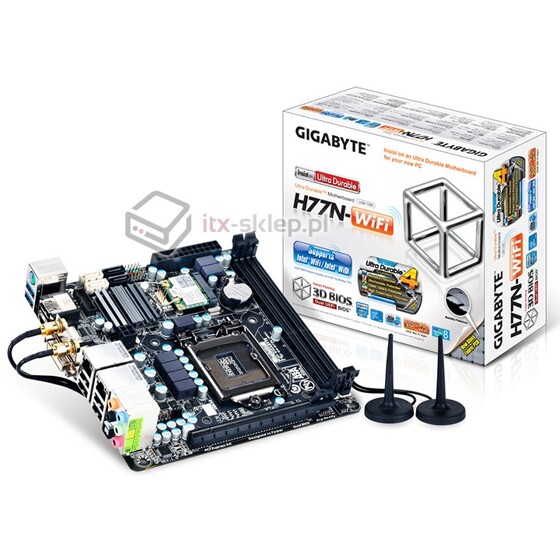 Gigabyte GA-H77N-WIFI 2xLAN WiFi Ivy Bridge LGA1155 2xHDMI USB 3.0 Intel WiDi