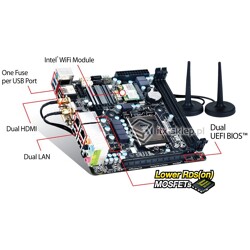 Gigabyte GA-H77N-WIFI 2xLAN WiFi Ivy Bridge LGA1155 2xHDMI USB 3.0 Intel WiDi