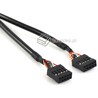 Kabel USB wewnętrzny 9pin F-F żeńsko-żeński 55cm 28AWG