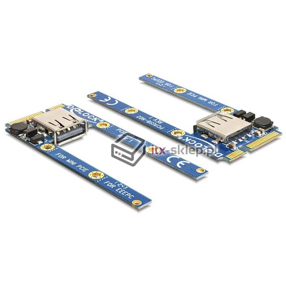 Adapter mini PCI-Express USB 2.0 I/O half-size - full-size Delock 95235